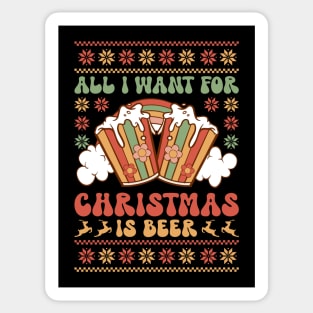 All I want for christmas is beer Sticker